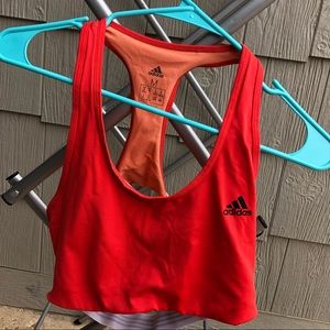 Adidas red or orange low impact sports bra